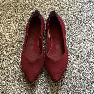 Rothy’s Pointed Knit Flats - Burgundy